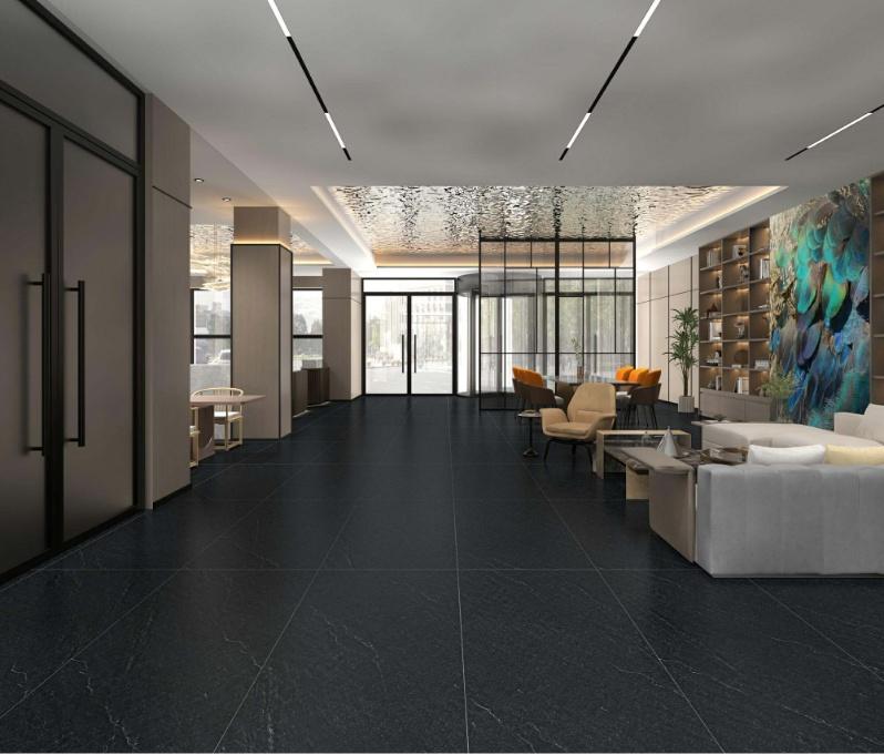 Hotel lobby tile application